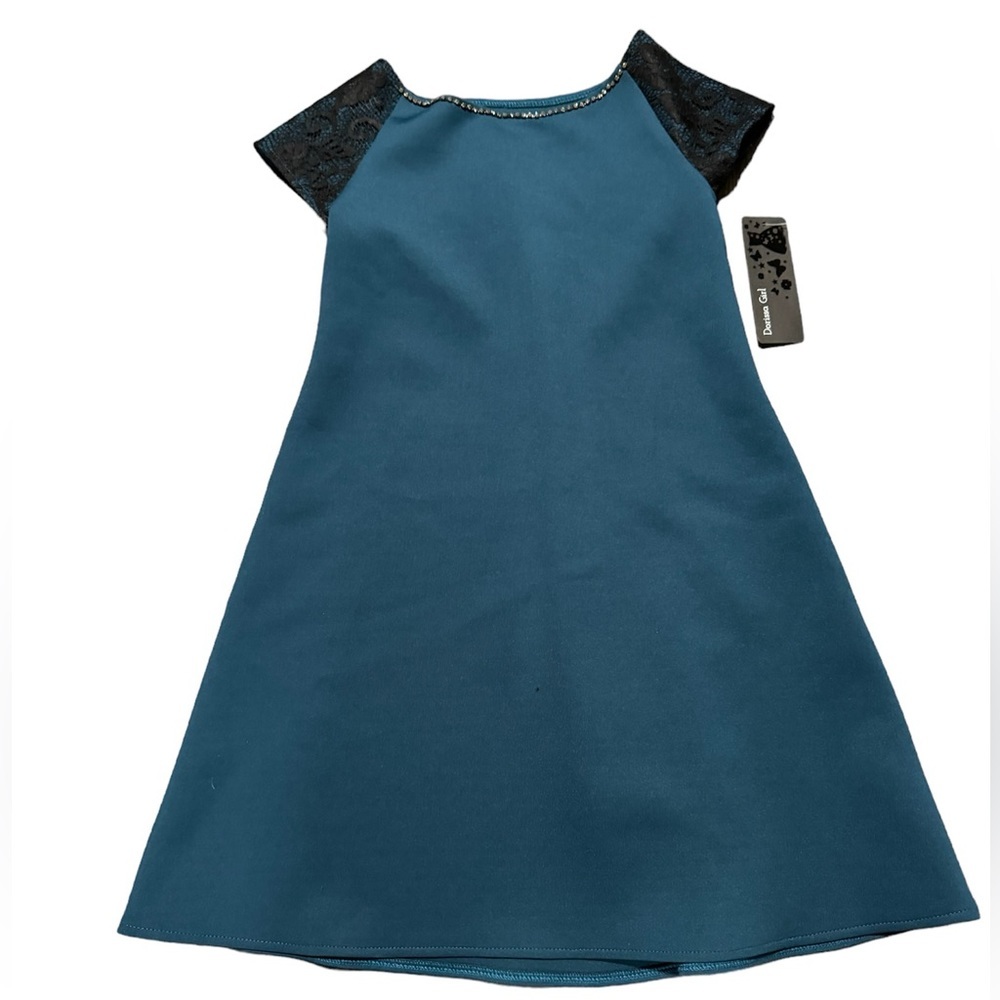 Dorissa Girl***Green Scuba Dress w/Lace***Size 10 $58